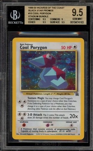 Pokemon Cool Porygon Stadium Black Star Holo Promo #15 BGS 9.5 Gem Mint