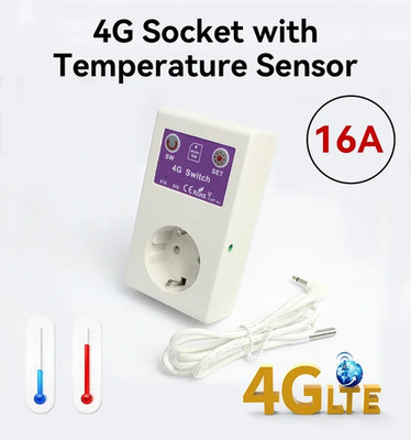 Smart Steckdose 4G 16A SMS Temperatursensor Fernbedienung