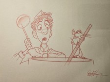 Disney Pixar Ratatouille Linguini concept Drawing/Sketch Signed Art Animation 