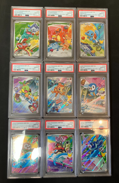 PSA 10 Full Set Pokemon First Partner Illustration Collection Series 1