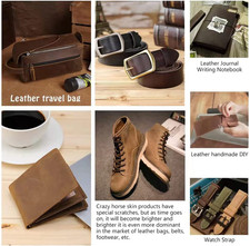 Genuine Leather Tooling Sheets 1.8-2.0MM Thick Full Grain Oil Tan Crazy Horse...