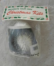 Vintage Merri Mac Snowball Sequin Beads Ornament Kit Makes 2 Bulbs Sealed NOS