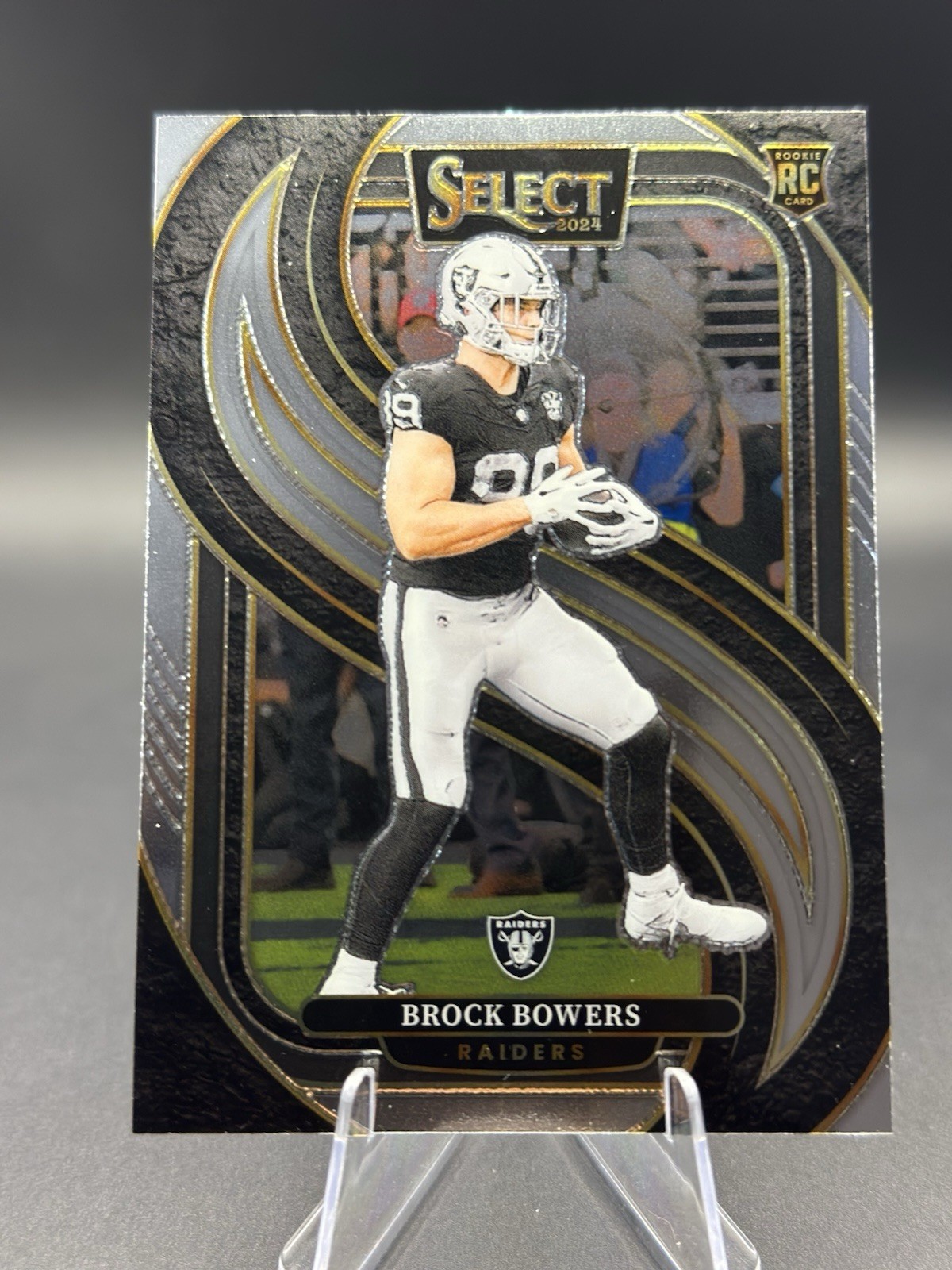 Brock Bowers 2024 Panini Select #118 Premier Silver RC Las Vegas Raiders