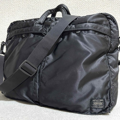 #ad PORTER Yoshida Kaban TANKER Black 2 Way Briefcase Businessbag Made in Japan $163.00