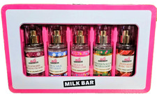 Bath  Body Works Milk Bar Body Spray Fragrance Mists 5 PC Travel Set With Case