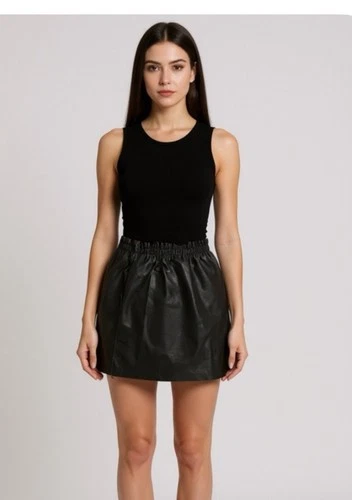 bebe skirt Paper bag Waist Faux Leather