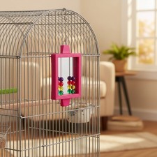 Bird Life - Mirror with Beads Toy Easy to Attach to Any Bird Cage Keep Yo...