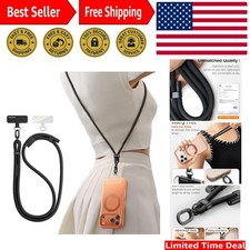 Phone Lanyard Crossbody with 2 Phone Tabs, Adjustable Anti Theft Phone Strap ...