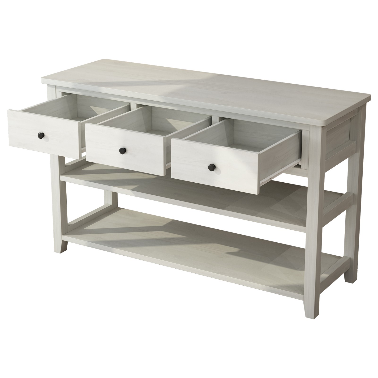 Console Table with Wood Frame and Legs, Sofa Table Entryway Table with 3 Drawers