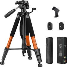 Tripod Camera Tripods, 74" Heavy Duty Tall Camera Stand Tripod with Orange