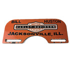 Vintage Harley Davidson Sign Topper - Gas Auto Porcelain License Plate Topper