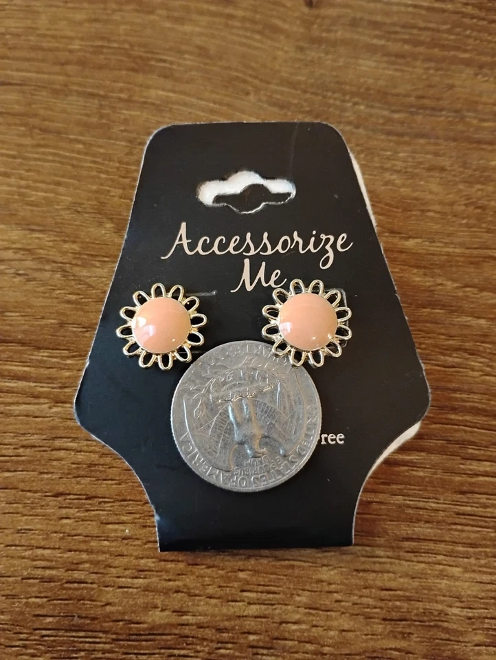 Accessorize Me Mujer Color Melocotón Tono Plata Pendientes Sin Plomo y Níquel Foto 2 de 3