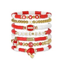 ecozran Sporty Chic Bracelets for Women Vibrant Blue White Red Gold Red White