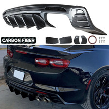 Carbon Fiber Rear Bumper Lip Diffuser Spoiler For Chevy Camaro Ss Lt Ls 2016-24