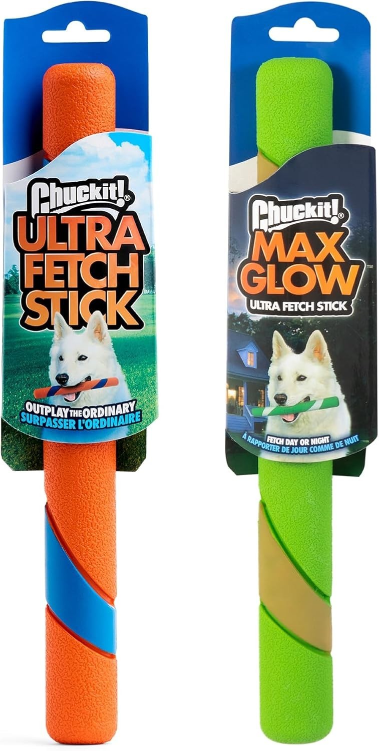 Chuckit! Interactive Dog Toy Ultra Fetch Stick Day Night Bundle, Pack of 2