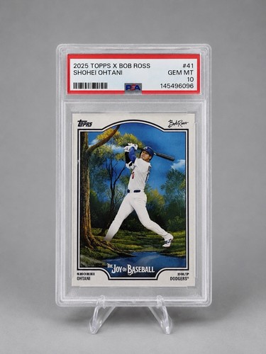 Topps 2025 Topps x Bob Ross Joy of Baseball Shohei Ohtani Dodgers #41 PSA 10