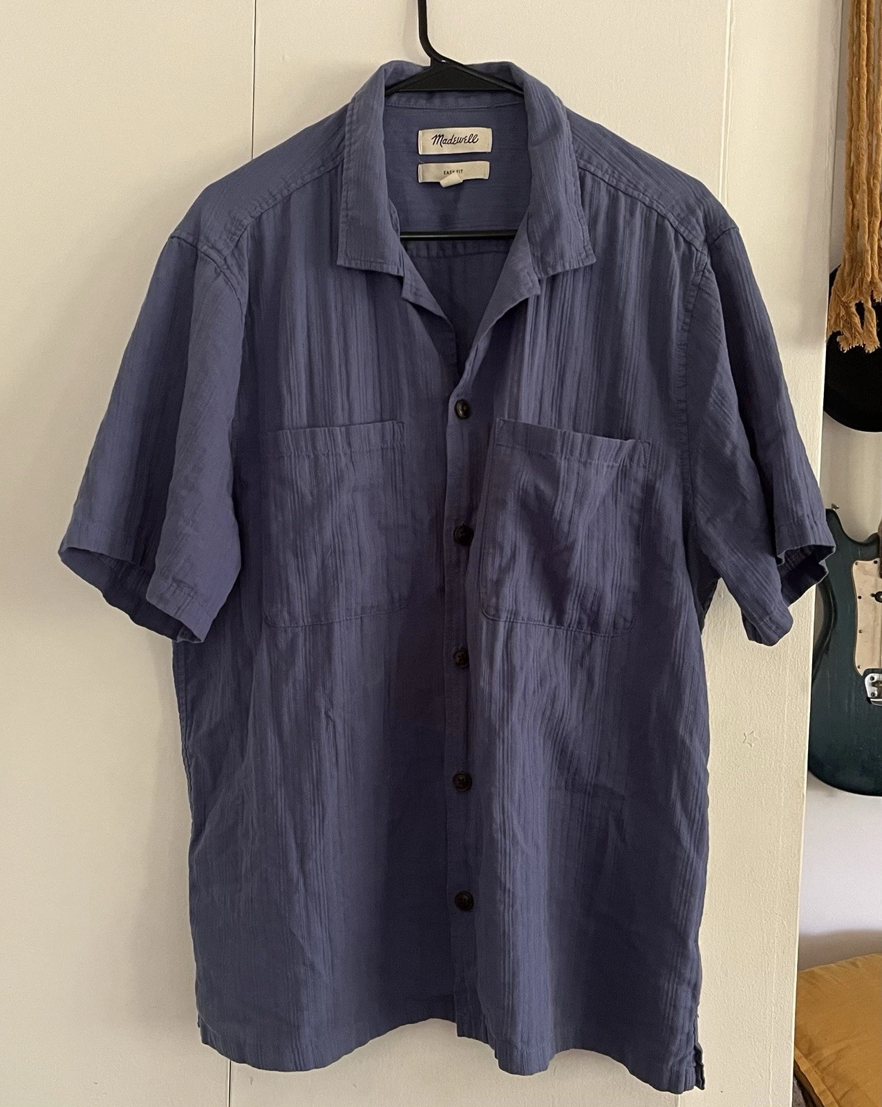 Maxwell Camp Collar Short Sleeve Shirt Easy Fit Large