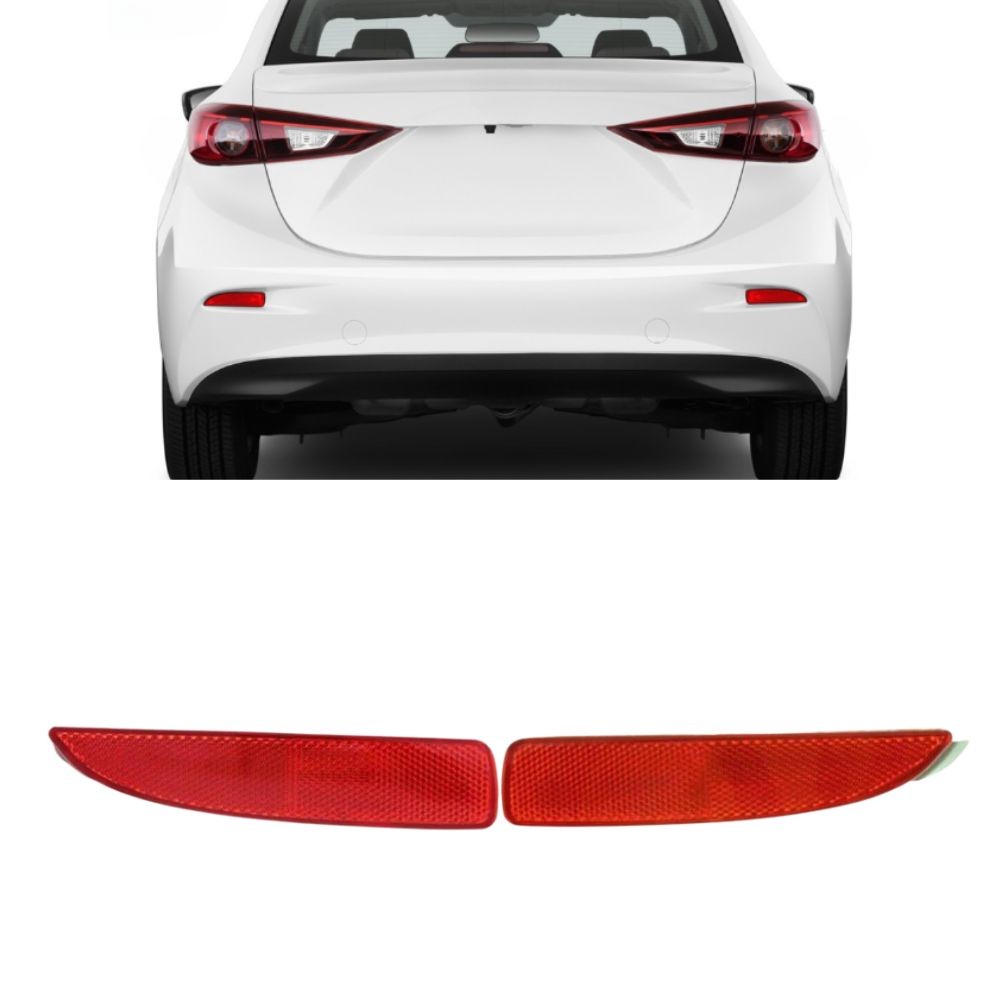 For 2004-2017 Mazda 3 Rear Bumper Reflector PAIR Right & Left