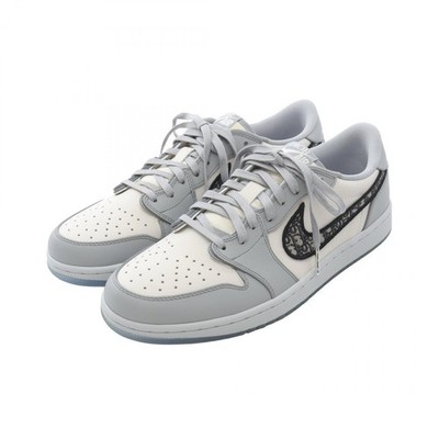 Christian Dior Nike Air Jordan 1 Low sneakers #10 US size leather canvas White