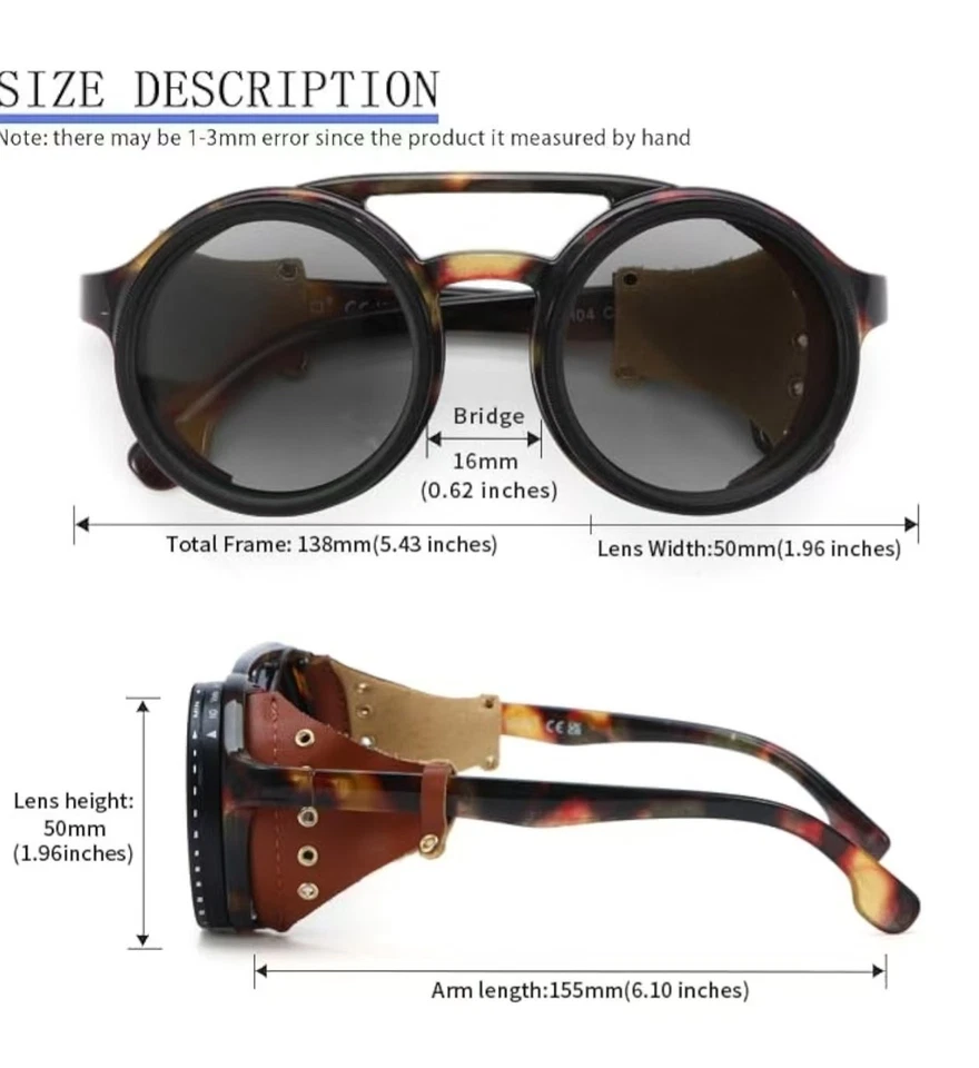 Gafas de sol Steampunk polarizadas ajustables para hombre UV400 gafas de conducción y pesca Foto 4 de 4