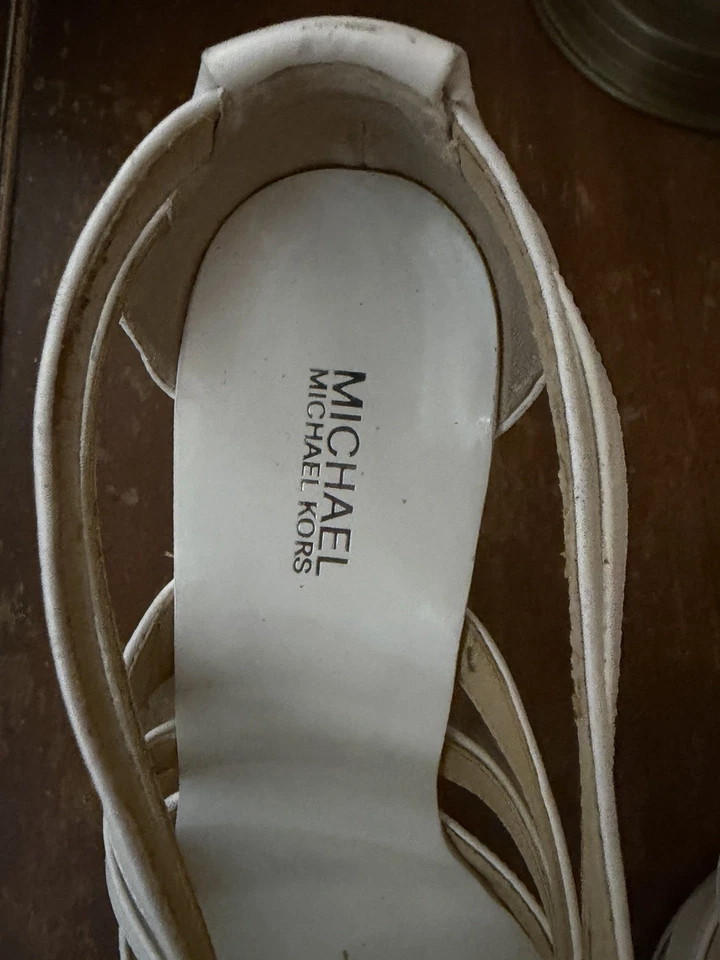 Michael Kors White Strapped Heels - Image 2 of 4