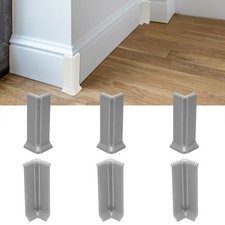 4.07 Inch 3 Inside  3 Outside Self Adhesive Baseboard Corner Blocks Gray 