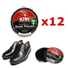 KIWI Shoe Carnauba Wax Polish Glossy Shines Nourishes  Protects BLACK 45ml x12
