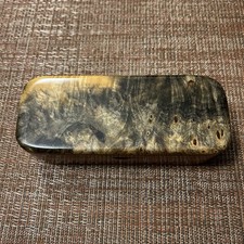 Burl Wood Box Buckeye Burl on Walnut 7 Inches Long - Signed made in USA