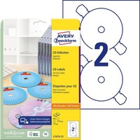 50Er Multipack Avery-Zweckform L7676-25 Cd-Etiketten Ø 117 Mm Papier Weiß 50 St.