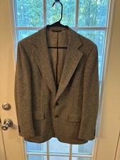 Vintage Cricket Club Men  s 100 Wool Houndstooth Blazer Sport Coat USA Made