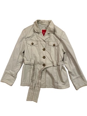 Esprit Outerwear Belted Utility Jacket Khaki Tan Button Front Women s Large