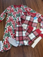 Carters Boy 24 Month Christmas Pajama Lot Light Weight And Blanket Sleeper NWT