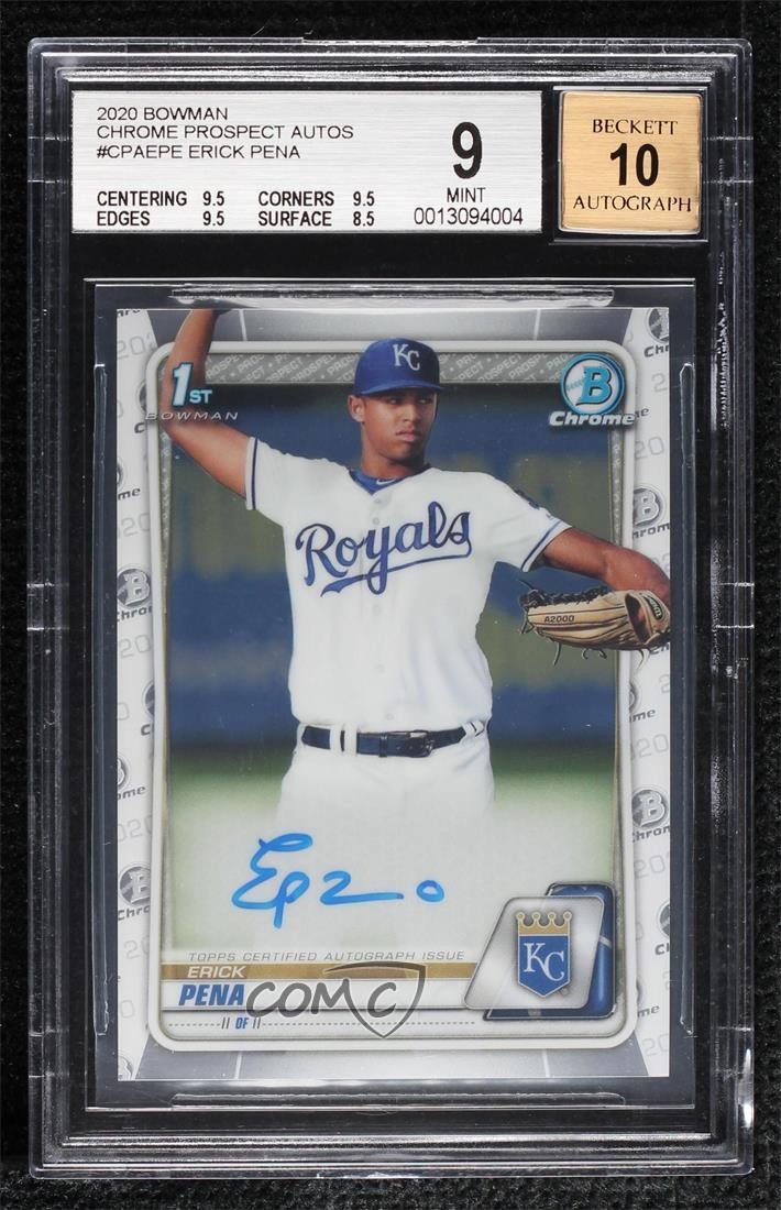 2020 Bowman Chrome Prospect Auto Erick Pena #CPA-EPE BGS 9 MINT Auto 10no
