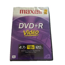 New Sealed Maxell 5 Pack DVD R Video Blank Discs  Cases 4.7GB 120Min Write-Once