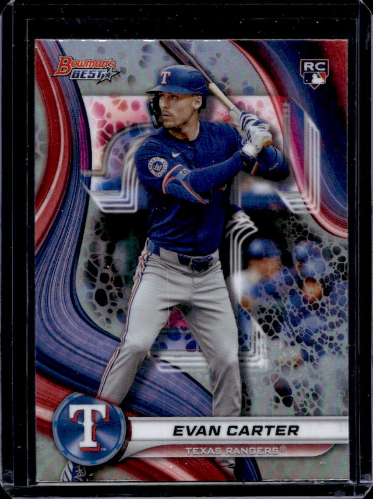 2024 Bowman's Best Evan Carter RC Refractor Rookie #66 Rangers