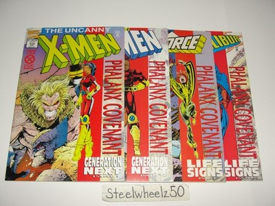 X-Men 4 Phalanx Covenant Red Stripe Comic Lot Marvel 1994 Uncanny 316 36 38 82