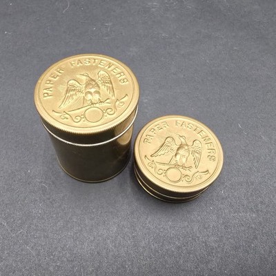 Vintage George W. McGill Brass PAPER Fasteners Tin and Fastener Set USA
