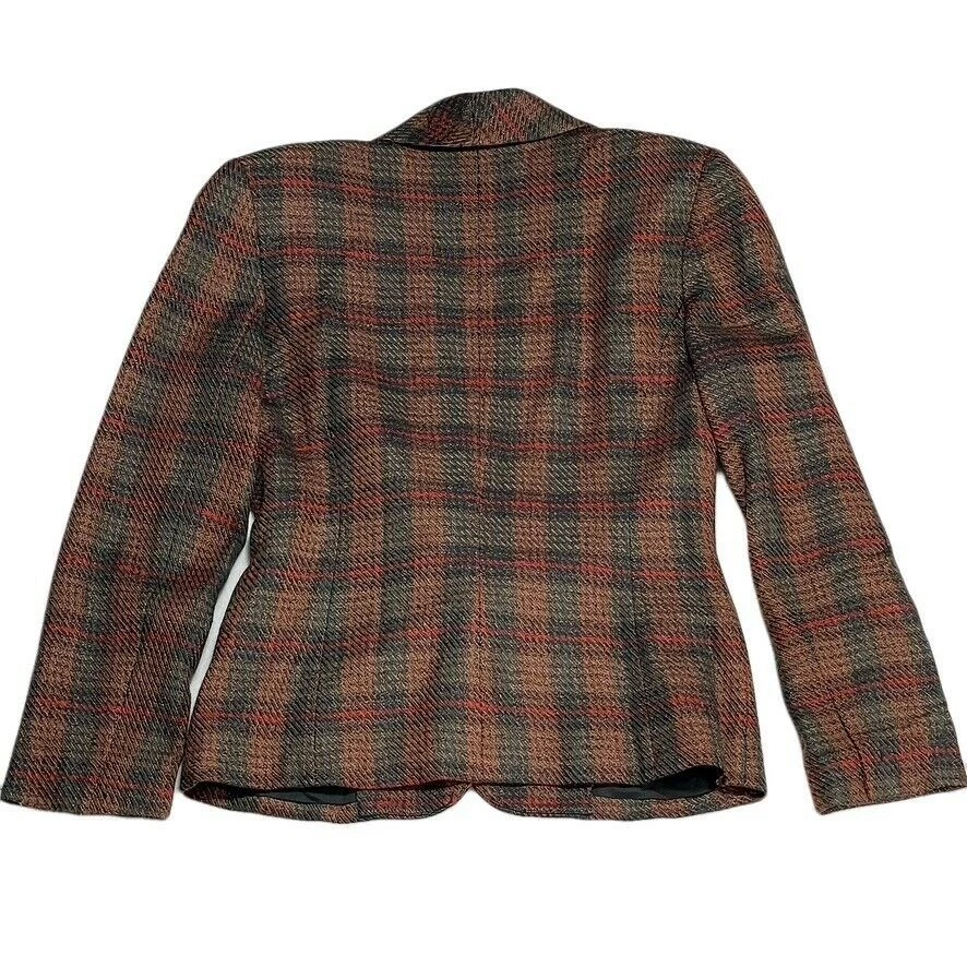 Blazer Georgiou Mujer Doble Pecho Cuadros Mezcla Lana Talla XS Hecho en Alemania Foto 2 de 4