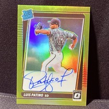 LUIS PATINO 2021 DONRUSS OPTIC RATED RC GOLD REFRACTOR PRIZM AUTO /10 HIT RARE