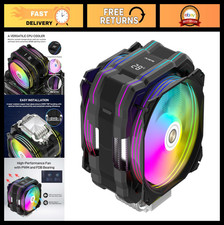 High-Performance CPU Cooler with Temp Display, Dual ARGB  PWM Fans, 6 Heat Pipe