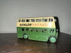 VINTAGE DINKY TOYS MECCANO LONDON BUS DUNLOP TIRE GREEN MADE IN ENGLAND