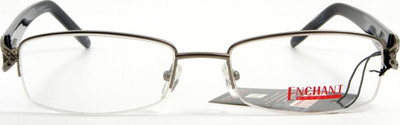 Enchant EE0816 Halb-Rand Brillen Metall Gestell Light Gunmetal 53-17-130 NEW
