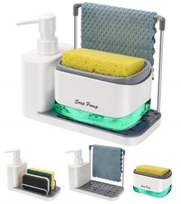 Hand And Dish Soap Dispenser Set With Tray Dual Soap Dispenser With Sponge Holde