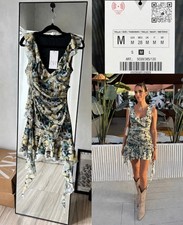 NWT Zara Floral Ruffle Mini Dress Size Medium