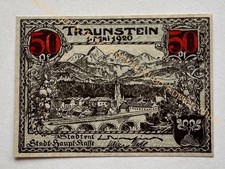 8220 Traunstein 50 Pfennig 1920 Emergency Money Note