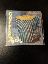 Coffee Bar Kitchen Wall Art Canvas Cafe Food Hot Drink Home Decor 8" x 8"