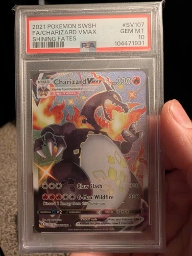 Pokémon Charizard VMAX SV107/SV122 Shining Fates Shiny Holo Rare PSA 10