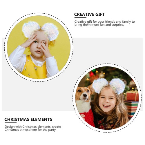 2 PCS Children's Headband Pompom Spring Hairbands Girls Foil Strips - Picture 8 of 12