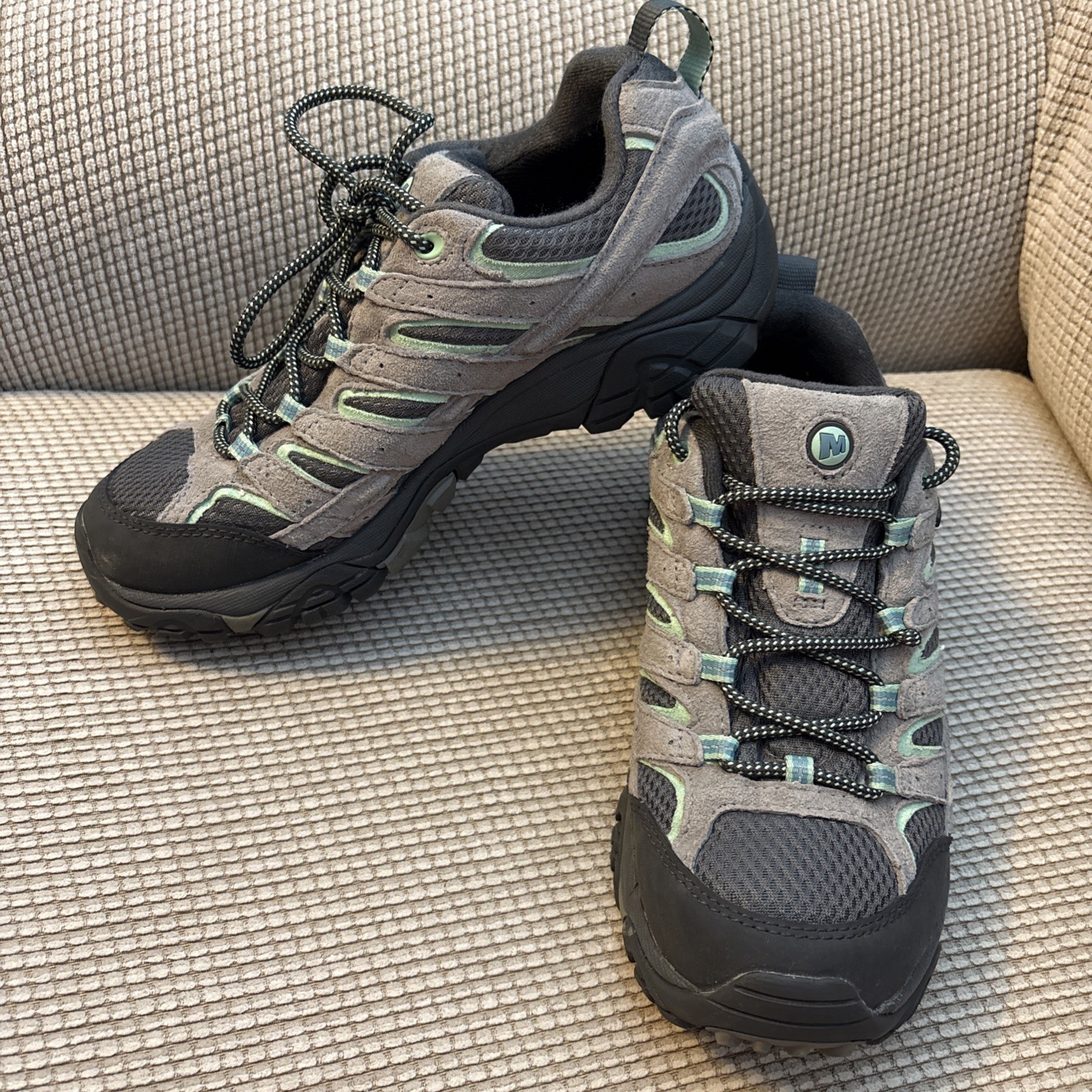 Merrell Donna Moab 2 Sneaker da Escursionismo Grigio Teal (drizzle come nuovo) 8 M Scarpe EUC