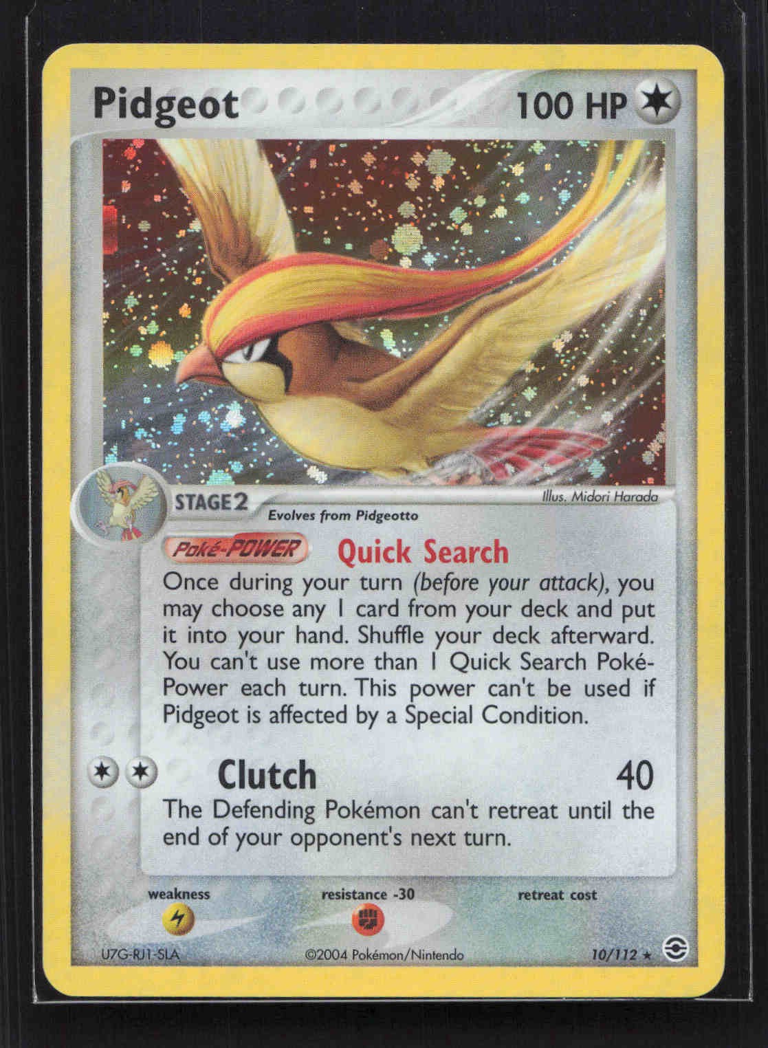 Pidgeot Holo Rare FireRed & LeafGreen 10/112 NM